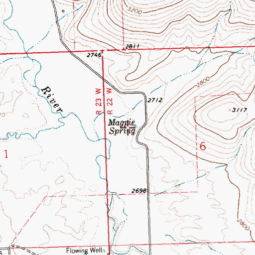 Topographic Map of Magpie Spring, MT