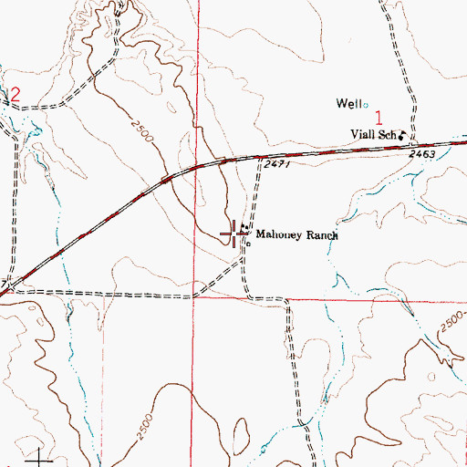 Topographic Map of Mahoney Ranch, MT
