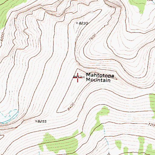 Topographic Map of Mahtotopa Mountain, MT