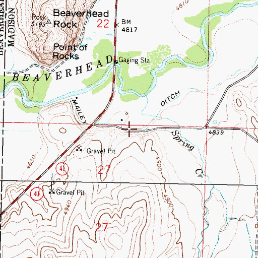 Topographic Map of Mailey Ditch, MT