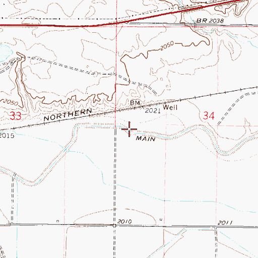 Topographic Map of Main Canal, MT