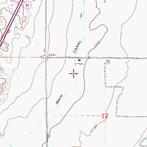 Topographic Map of Main Canal, MT