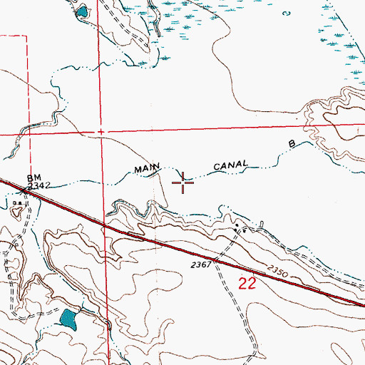Topographic Map of Main Canal B, MT
