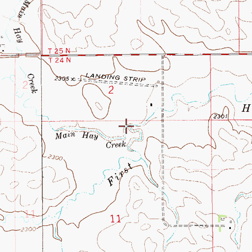 Topographic Map of Main Hay Creek, MT