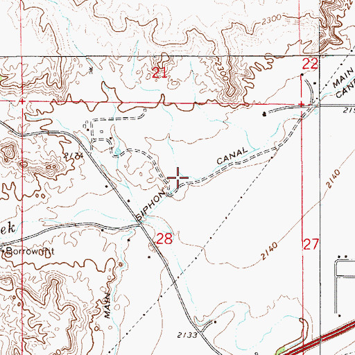 Topographic Map of Main Siphon Canal, MT