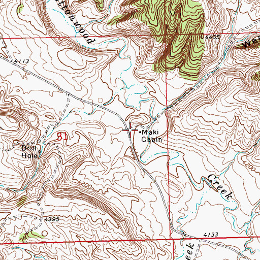 Topographic Map of Maki Cabin, MT