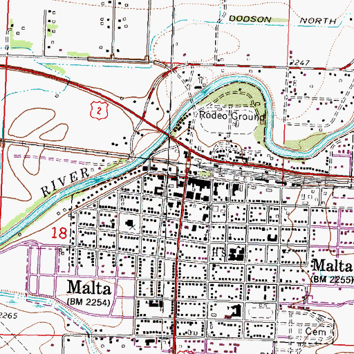 Topographic Map of Malta, MT