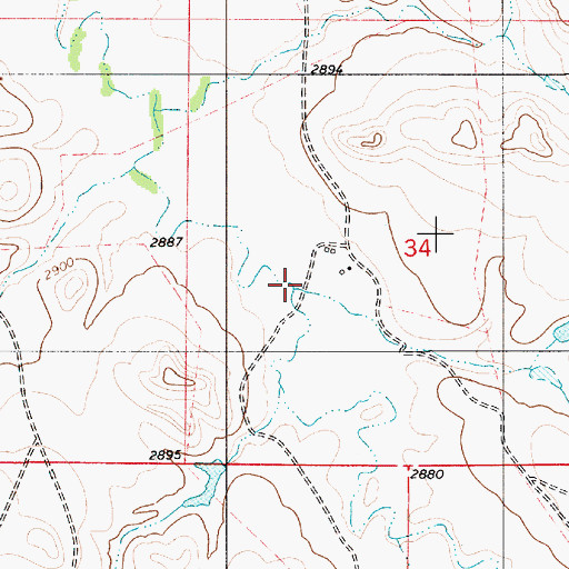 Topographic Map of Mamie Creek, MT