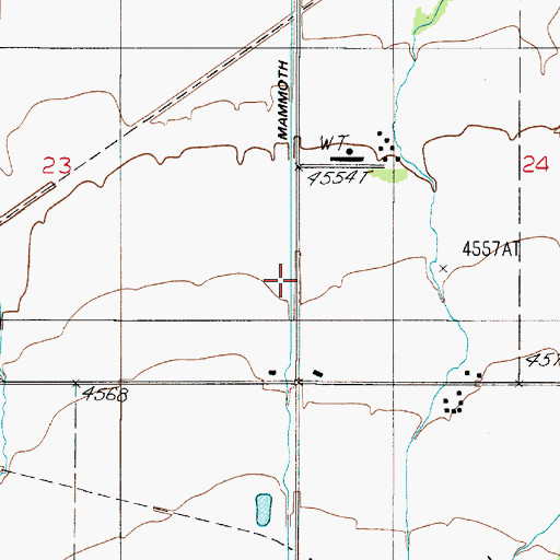 Topographic Map of Mammoth Ditch, MT