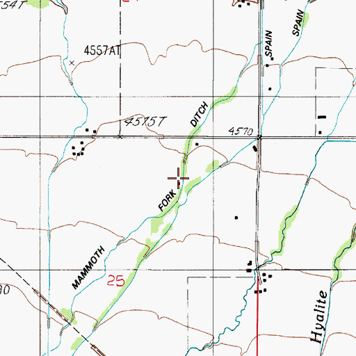 Topographic Map of Mammoth Fork Ditch, MT