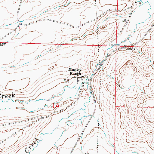 Topographic Map of Manley Ranch, MT