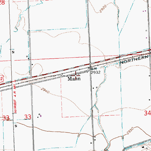 Topographic Map of Mann, MT