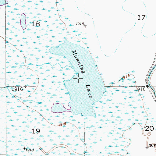 Topographic Map of Manning Lake, MT