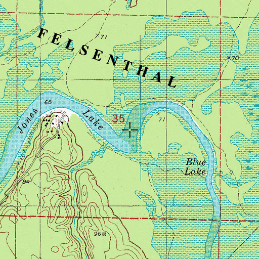 Topographic Map of Jones Lake, AR