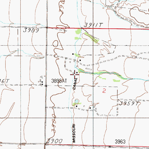 Topographic Map of Marks Ranch, MT
