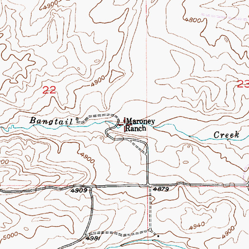 Topographic Map of Maroney Ranch, MT