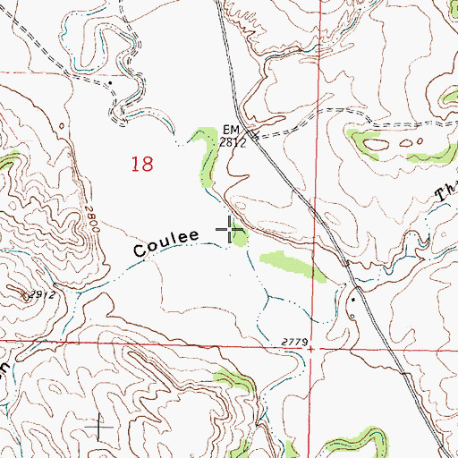 Topographic Map of Marsh Coulee, MT