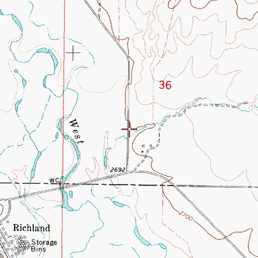 Topographic Map of Martin Coulee, MT