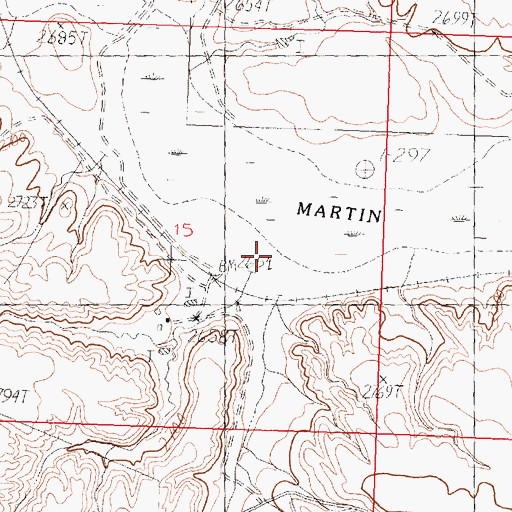 Topographic Map of Martin Lake, MT