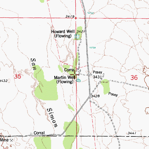 Topographic Map of Martin Well, AZ