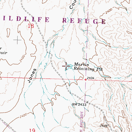 Topographic Map of Martin Retaining Pit, MT