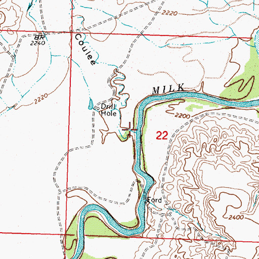 Topographic Map of Martins Coulee, MT