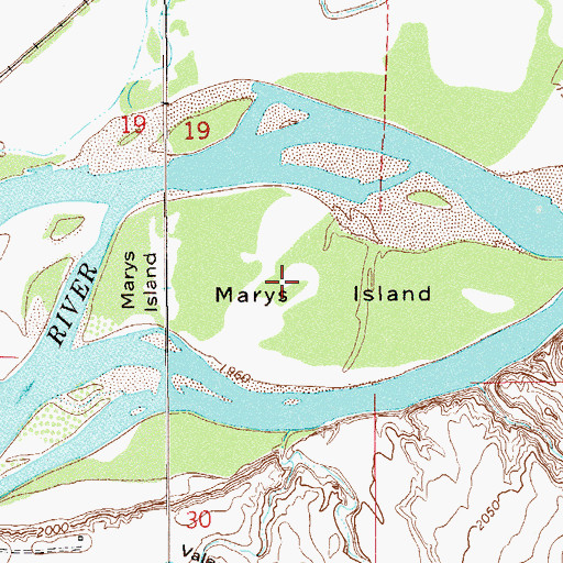 Topographic Map of Marys Island, MT