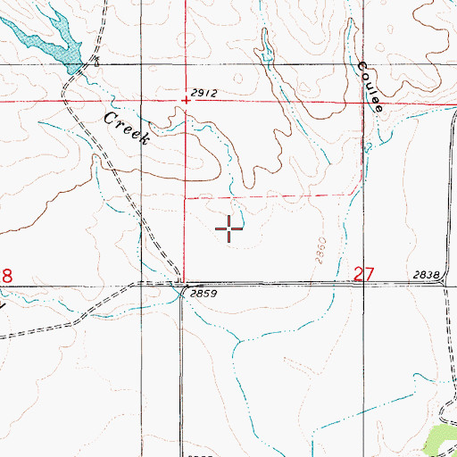 Topographic Map of Mason Creek, MT