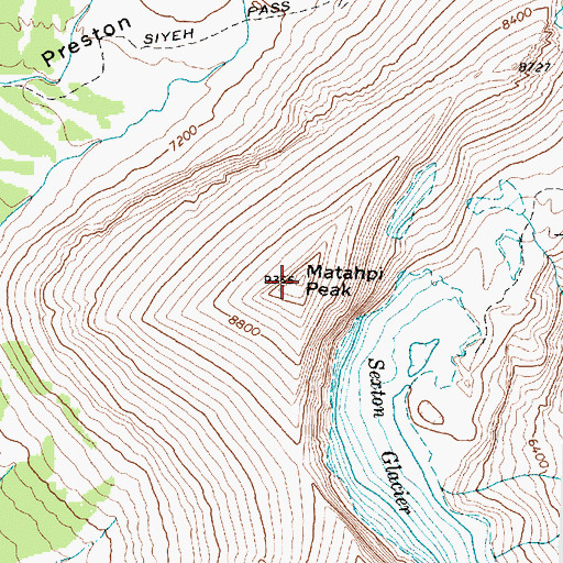 Topographic Map of Matahpi Peak, MT