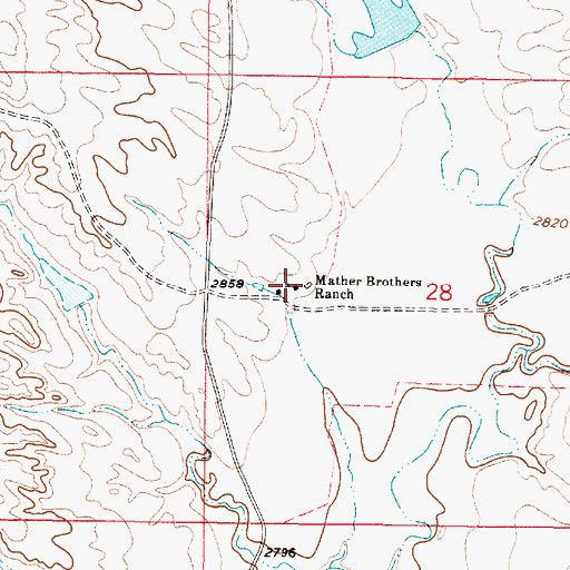 Topographic Map of Mather Brothers Ranch, MT