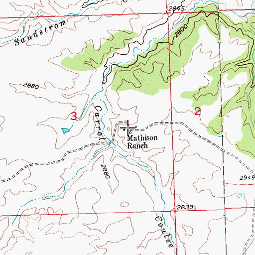 Topographic Map of Mathison Ranch, MT