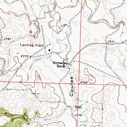 Topographic Map of Matovich Ranch, MT