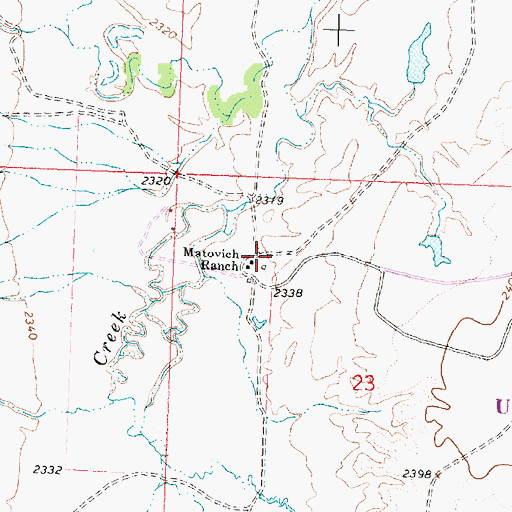 Topographic Map of Matovich Ranch, MT