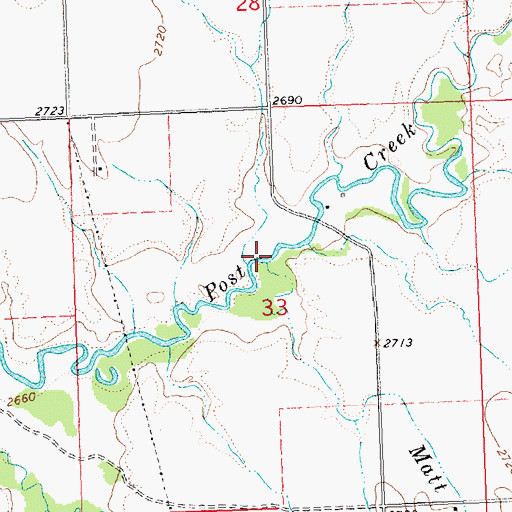 Topographic Map of Matt Creek, MT