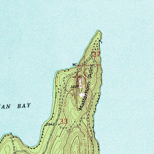 Topographic Map of Matterhorn Point, MT