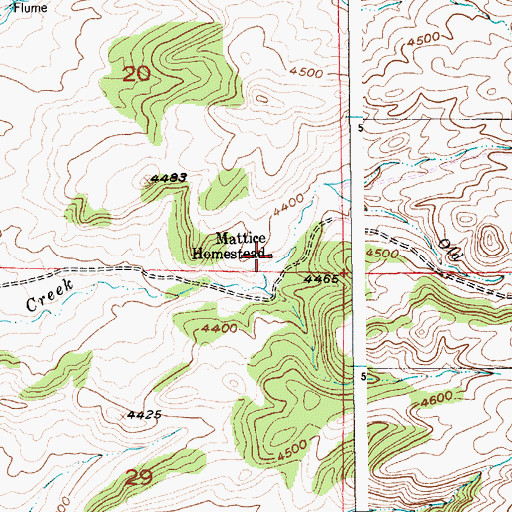 Topographic Map of Mattice Homestead, MT