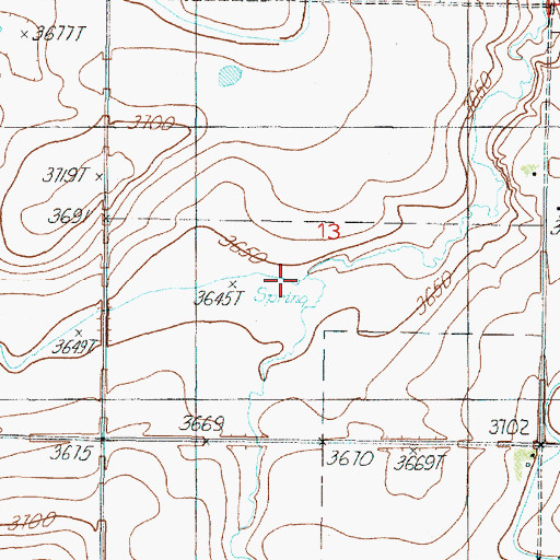 Topographic Map of Mattick Spring, MT