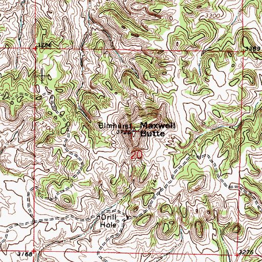 Topographic Map of Maxwell Butte, MT