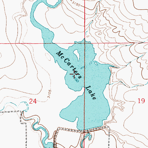 Topographic Map of Mc Carters Lake, MT
