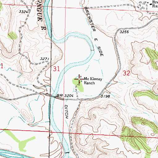 Topographic Map of Mc Kinney Ranch, MT