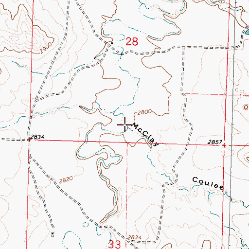 Topographic Map of McClay Coulee, MT