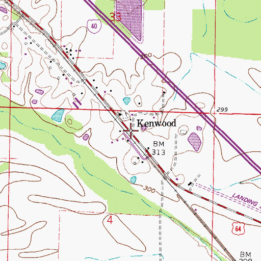 Topographic Map of Kenwood, AR