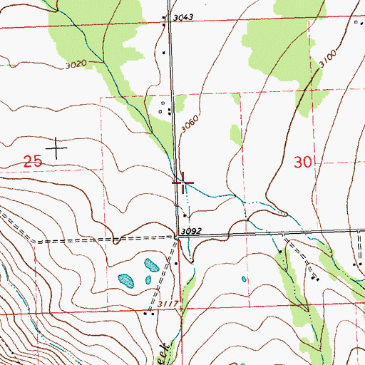 Topographic Map of McCollum Creek, MT