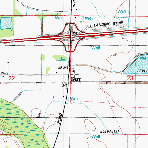 Topographic Map of Kerr, AR
