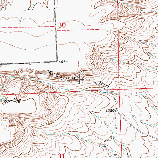 Topographic Map of McCormick Hill, MT