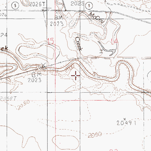 Topographic Map of McCoy Creek, MT