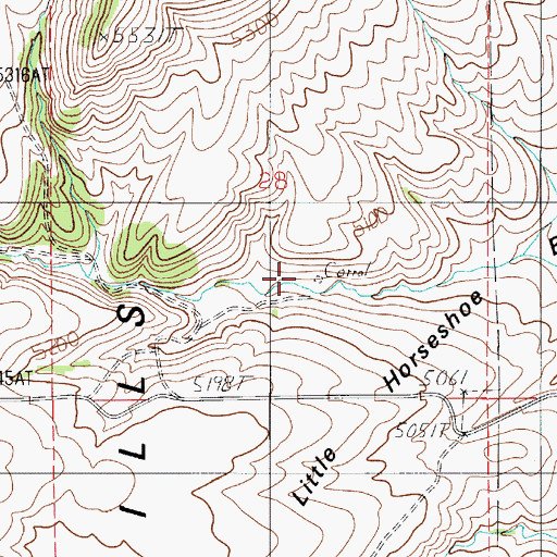 Topographic Map of McCrea Ranch, MT