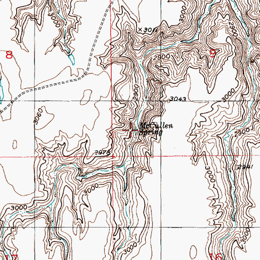 Topographic Map of McCullen Spring, MT