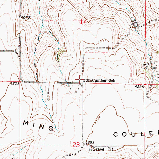 Topographic Map of McCumber School (historical), MT