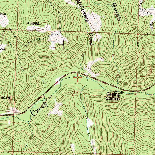 Topographic Map of McCurtney Creek, MT